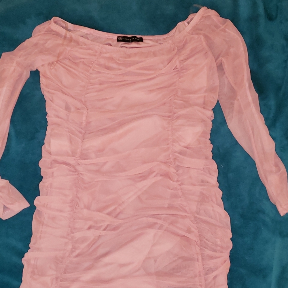 Blush ruched dress